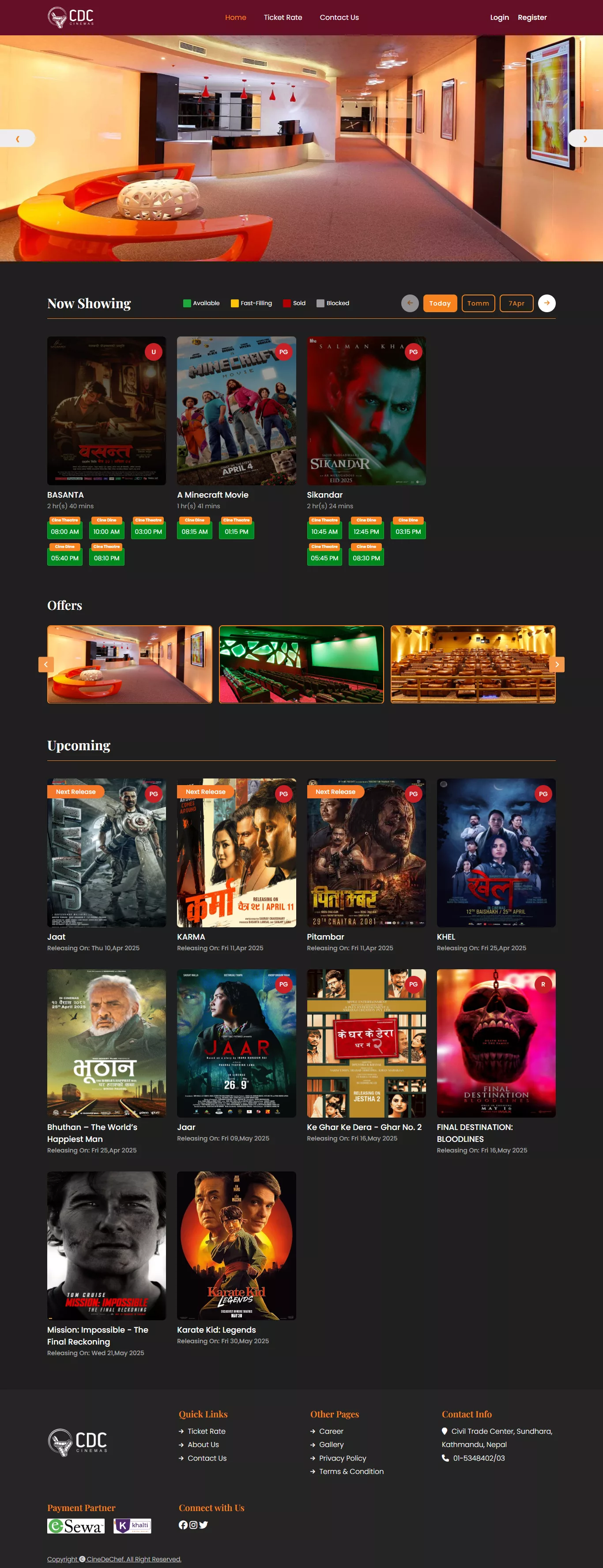 Movie Theatre Website Development